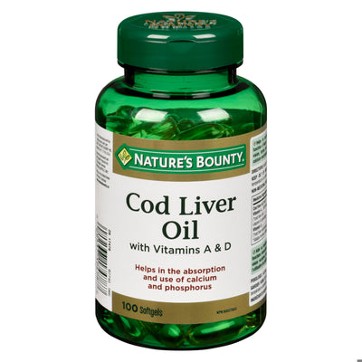 NATURE'S BOUNTY COD LIVER OIL SOFTGEL 100