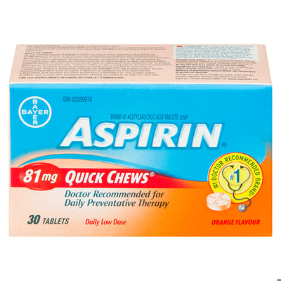 ASPIRIN QUICK CHEW TB 81MG 30