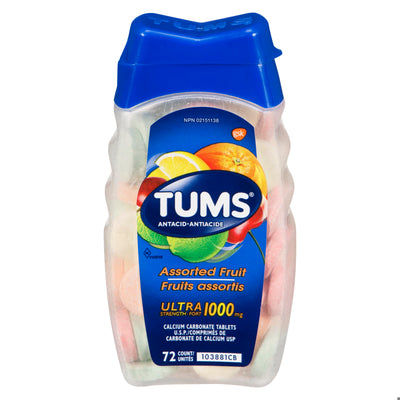 TUMS ULTRA 1000MG FRUIT ASTD TB 72