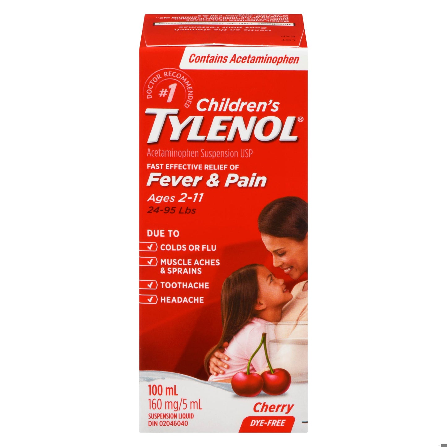 TYLENOL SUSP DYE FREE CHERRY 100ML