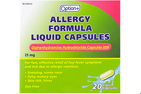 OPTION+ ALLERGY 25MG CP 20