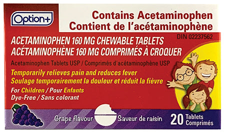 OPTION+ ACETAMINOPHEN CHILD GRAPE TB 160G 20