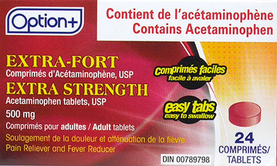 OPTION+ ACETAMINOPHEN XST ETSS TB 500MG 24