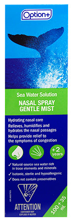 OPTION+ NASAL SPRAY SEA WATER GENTLE 135ML