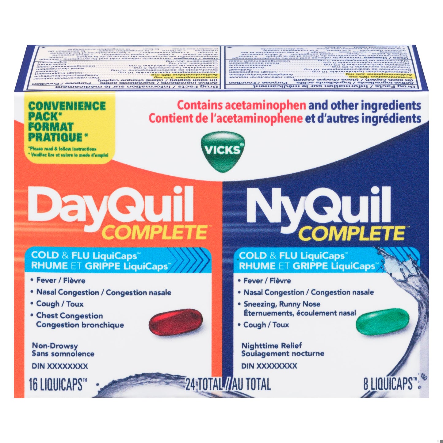 VICKS DAYQUIL/NYQUIL CONMPLETE LIQUICAPS 24