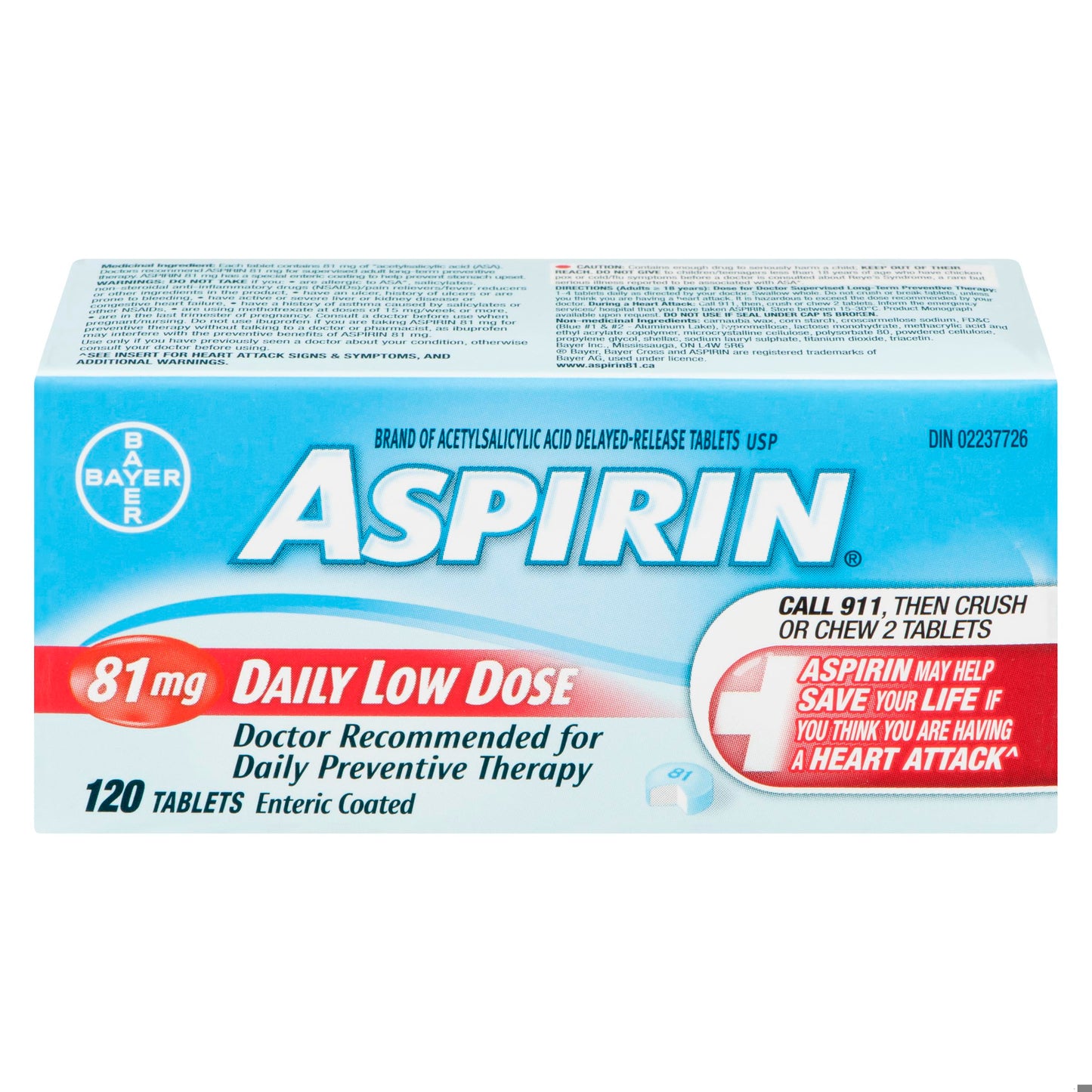 ASPIRIN COATED TB 81MG DLD 120