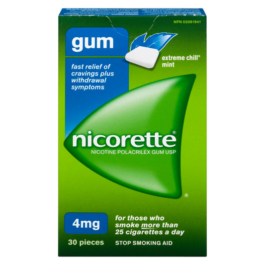 NICORETTE GUM 4MG EX CH MN30