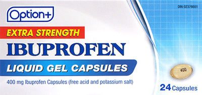 OPTION+ IBUPROFEN 400MG LIQ-GEL 24