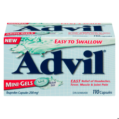 ADVIL MINI GEL CAPS 200MG 110