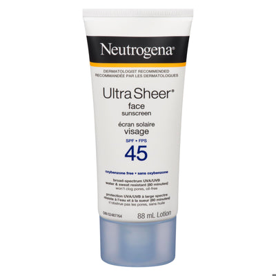 NEUTROGENA ULTRA SHEER FACE SUNSCREEN SPF 45 88ML