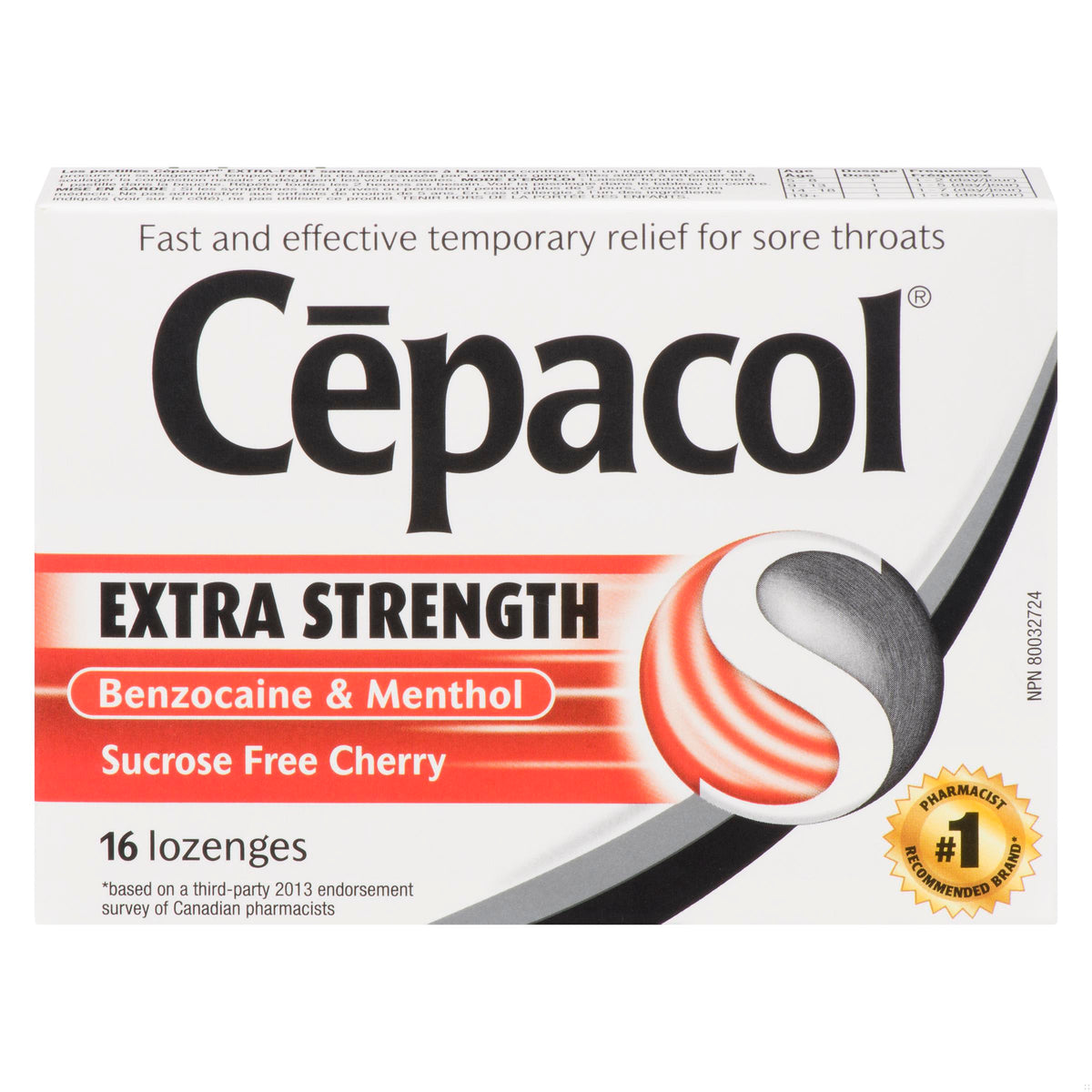 CEPACOL LOZ EXTRA STRENGHT CHERRY SF 16