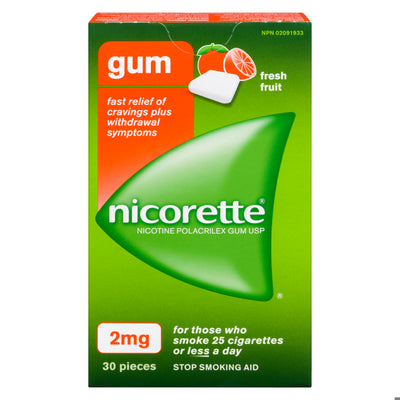 NICORETTE GUM 2MG FR FRT 30