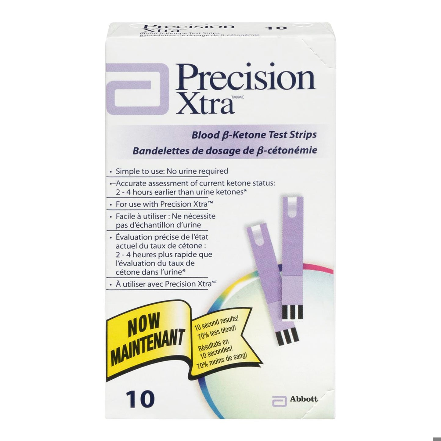 STRIPS TESTS PRECISION XTR B/KETONE 10/BOX