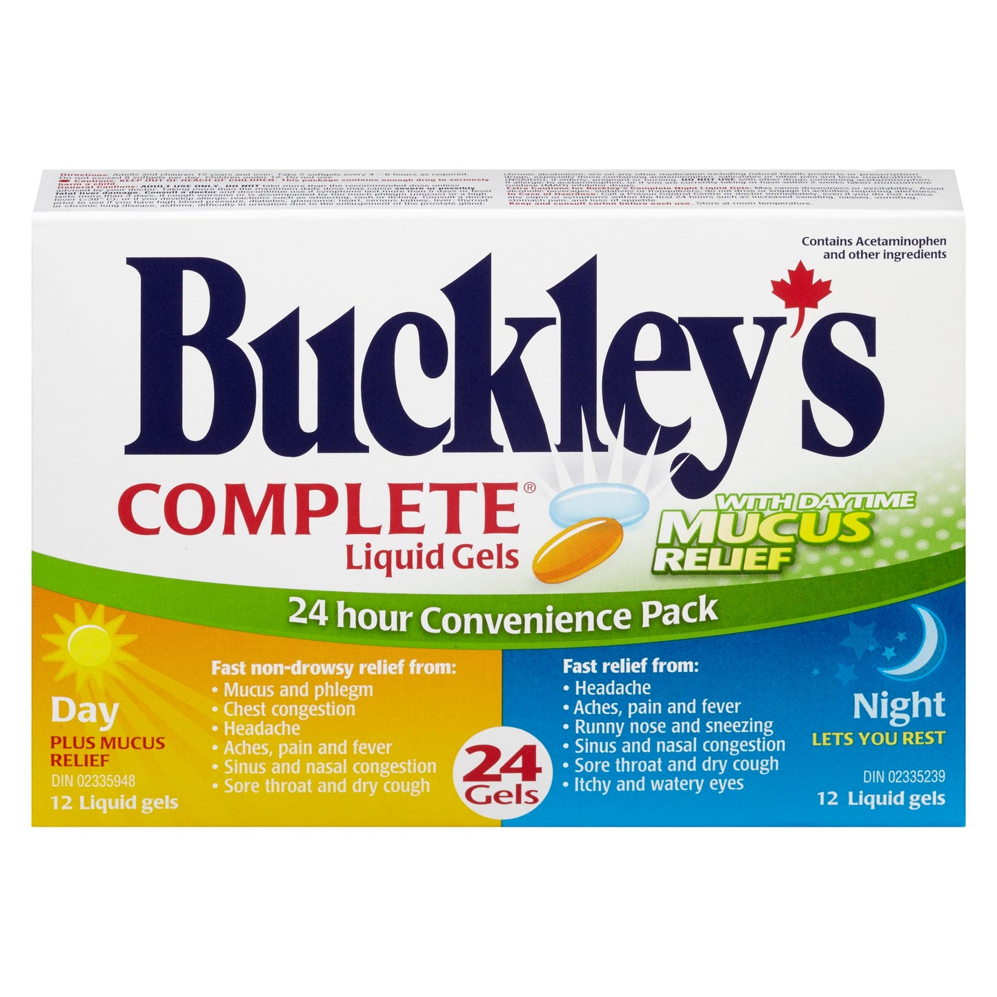 BUCKLEY'S COMBO DAY/NGT+MUCOUS LIQUI-GEL 12+12