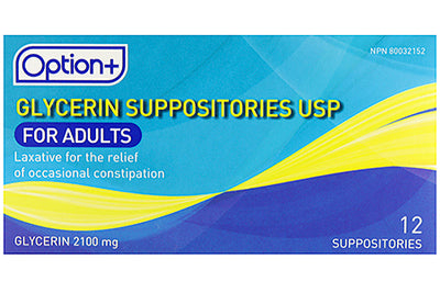 OPTION+ SUPPOSITORIES GLYCERIN 12