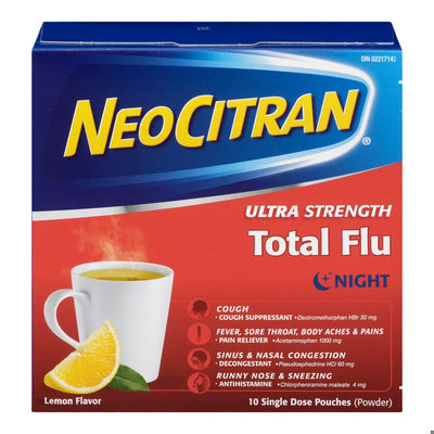 NEO CITRAN ULTRA STRENGHT FLU LEMON 10