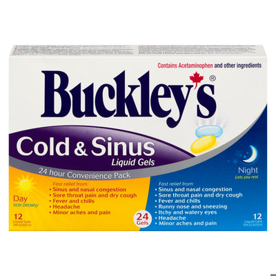 BUCKLEY'S COLD&SINUS DAY/NIGHT LIQUI-GEL 12+12