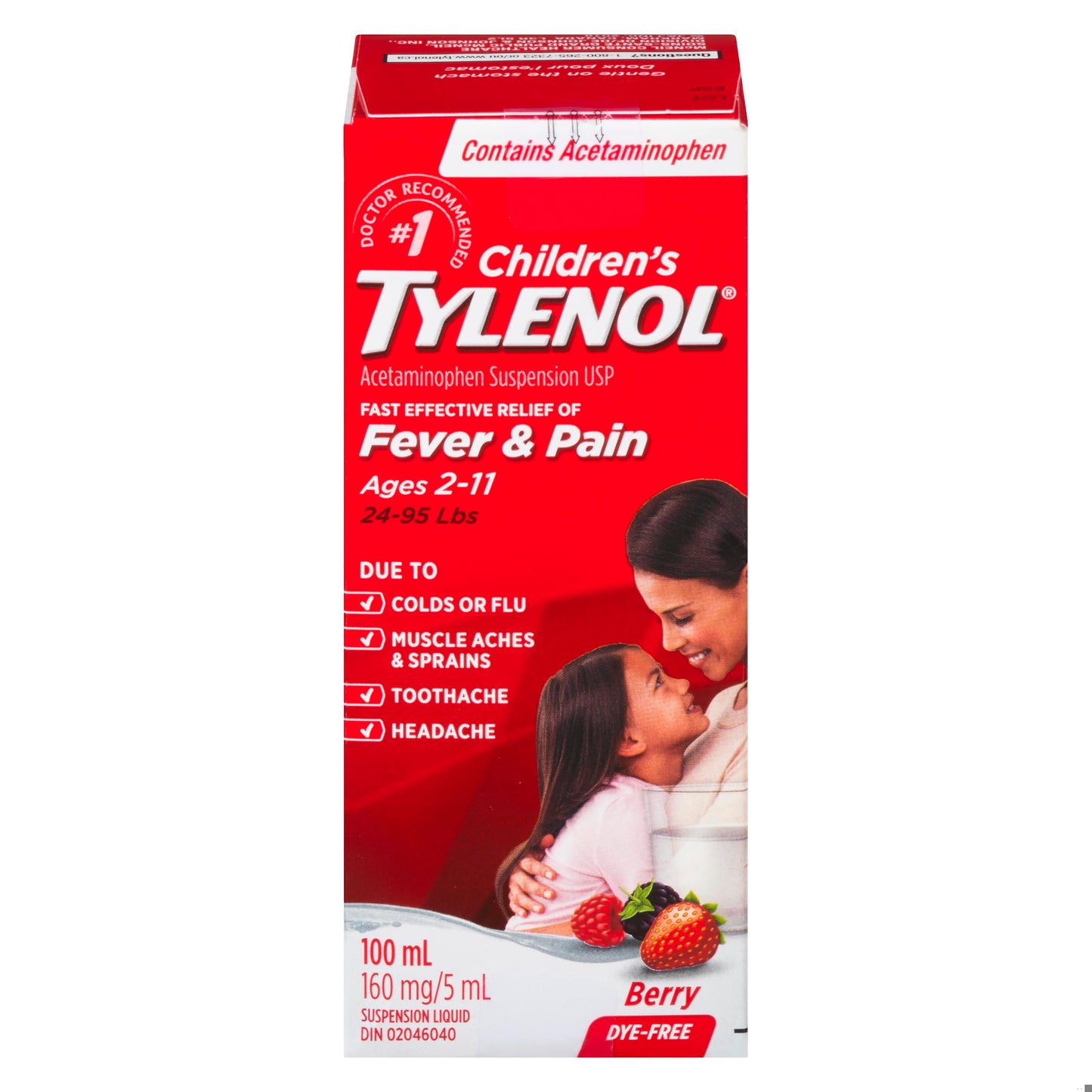 TYLENOL CHILD DYE FREE BERRY 100ML