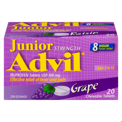 ADVIL JR TB 100MG GRAPE 20