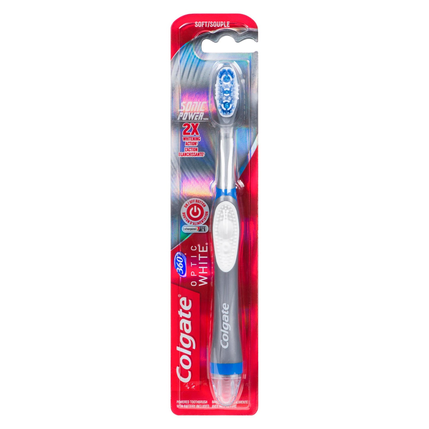 COLGATE TOOTHBRUSH 360 MANUAL OPTIC WHT SONIC PWR