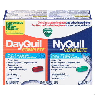 VICKS DAYQUIL/NYQUIL CONMPLETE LIQUICAPS 24